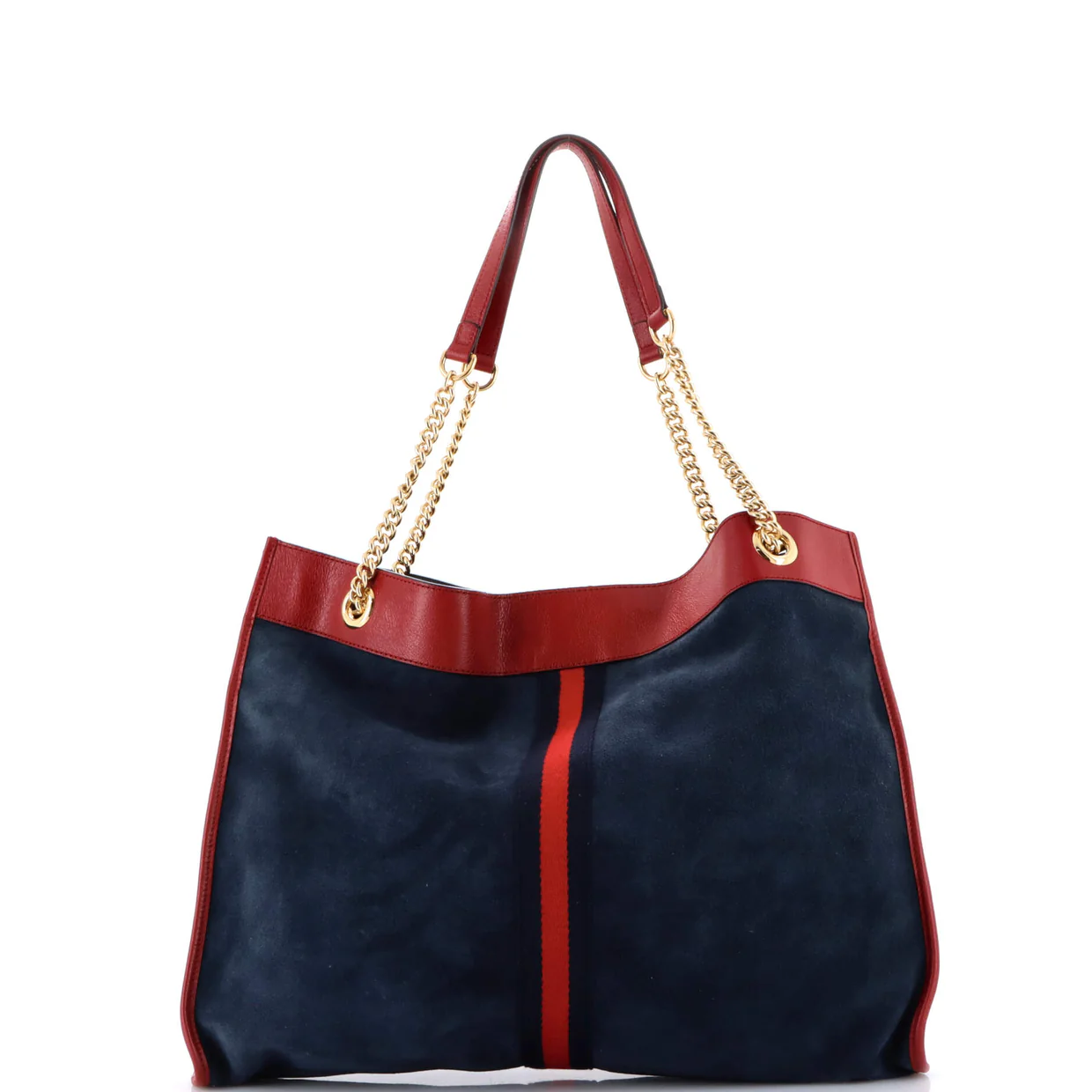 Rajah Chain Tote Suede with Applique Large - Deep Luxury