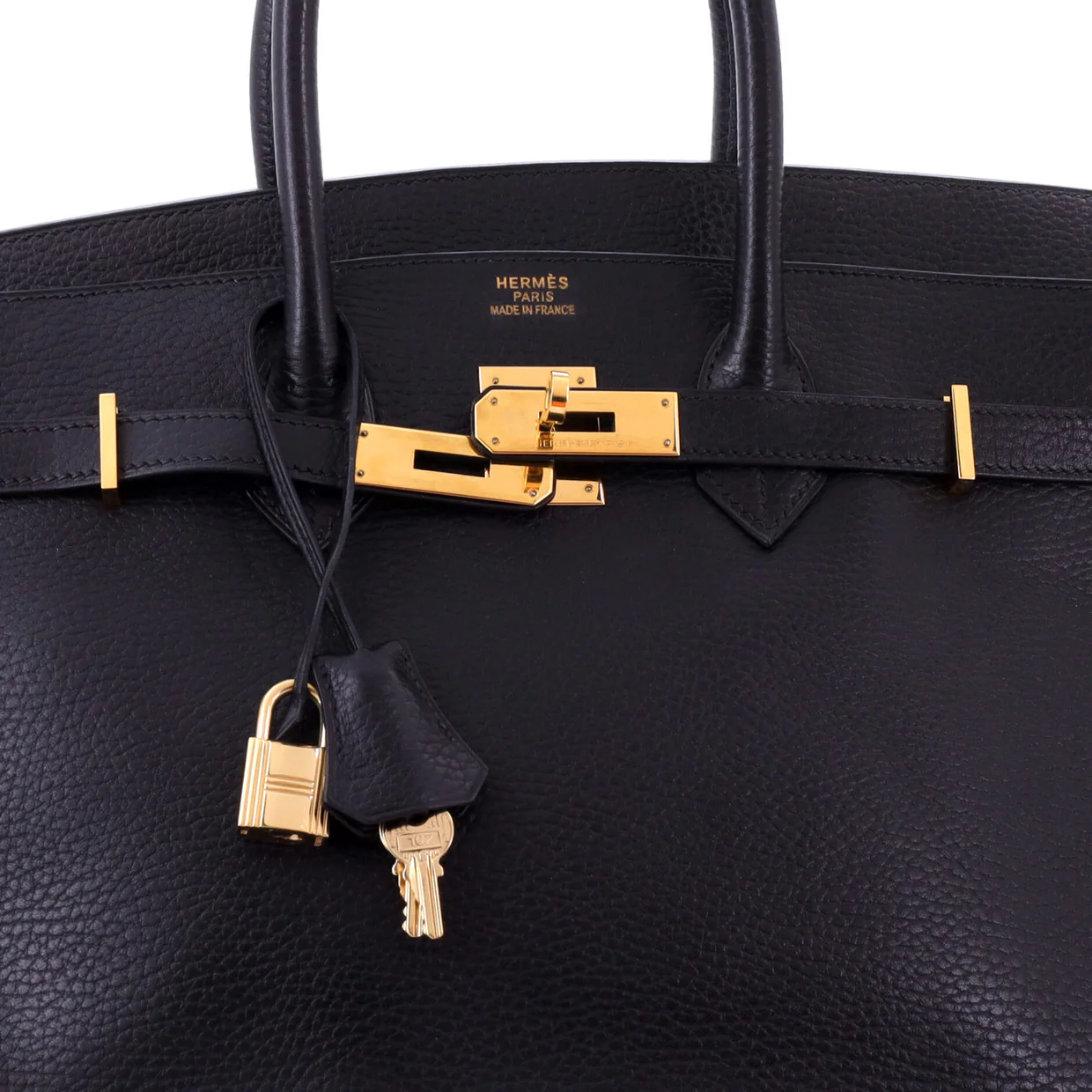 Birkin Handbag Noir Ardennes with Gold Hardware 35 - Deep Luxury