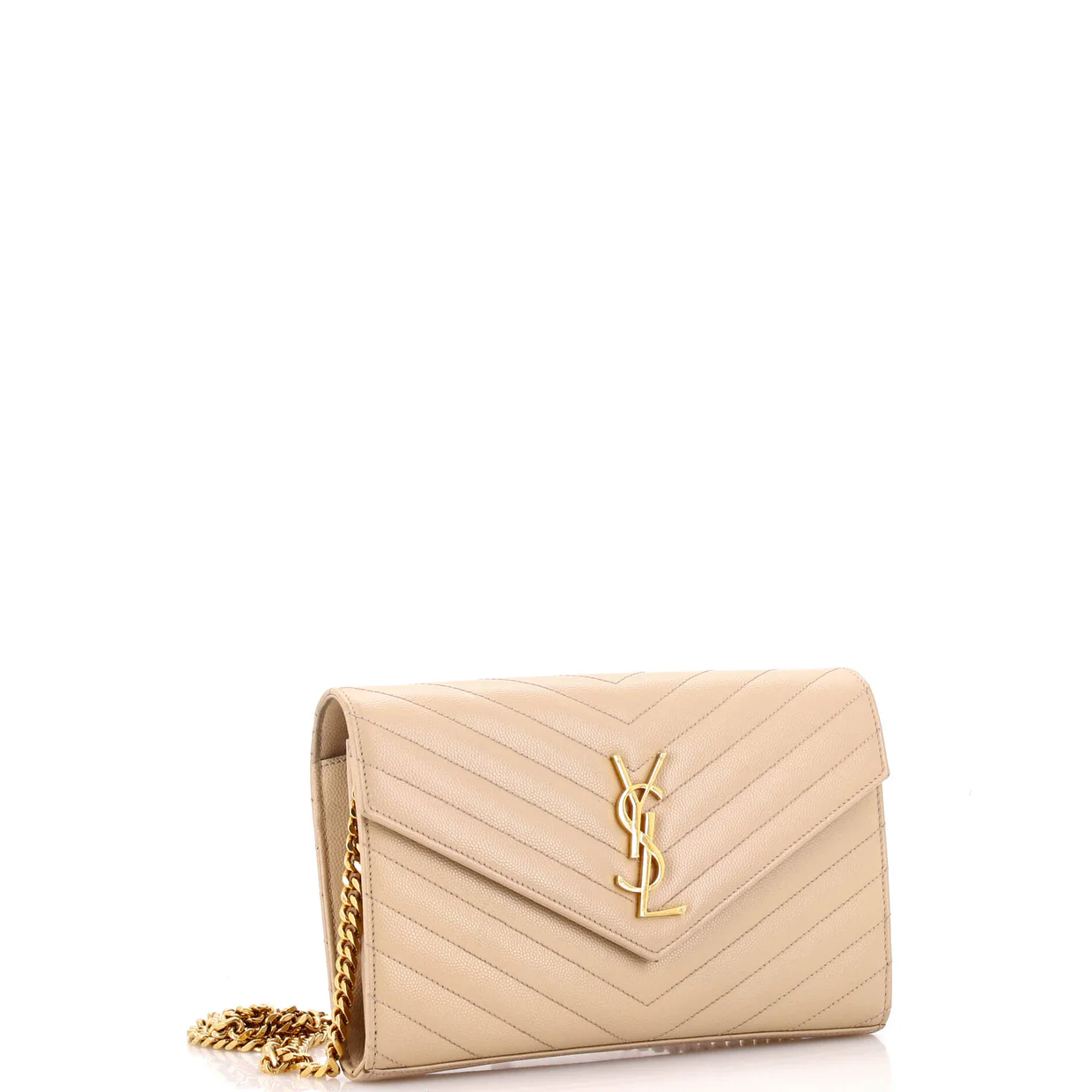 Classic Monogram Wallet on Chain Matelasse Chevron Leather Medium - Deep Luxury