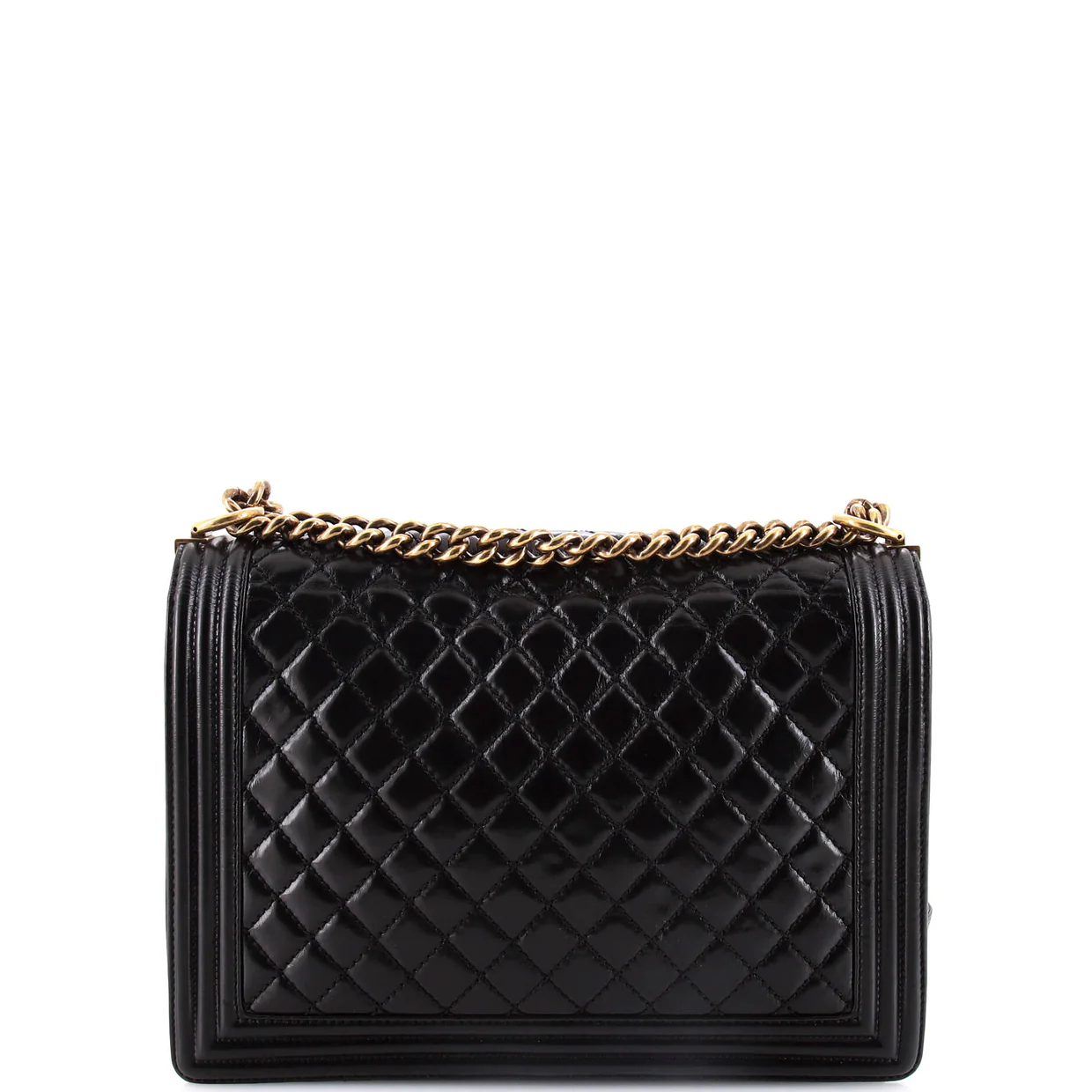 Boy Flap Bag Quilted Glazed Calfskin Large - Deep Luxury