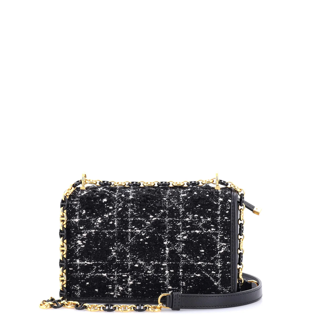 Miss Caro Flap Bag Cannage Quilt Tweed Mini - Deep Luxury