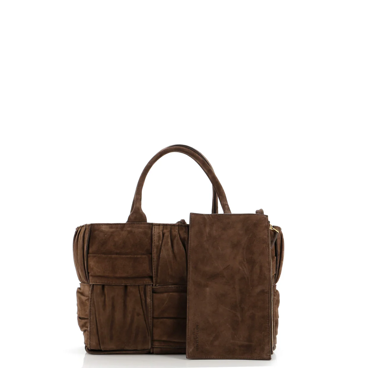 Arco Tote Maxi Intrecciato Plisse Suede Small - Deep Luxury