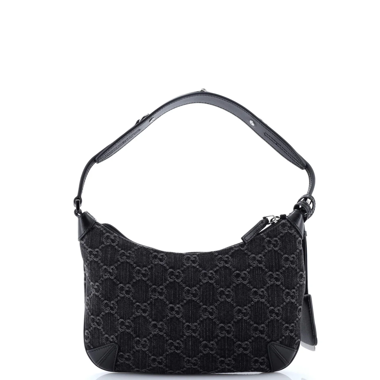 Horsebit Slim Shoulder Bag GG Denim with Leather Small - Deep Luxury