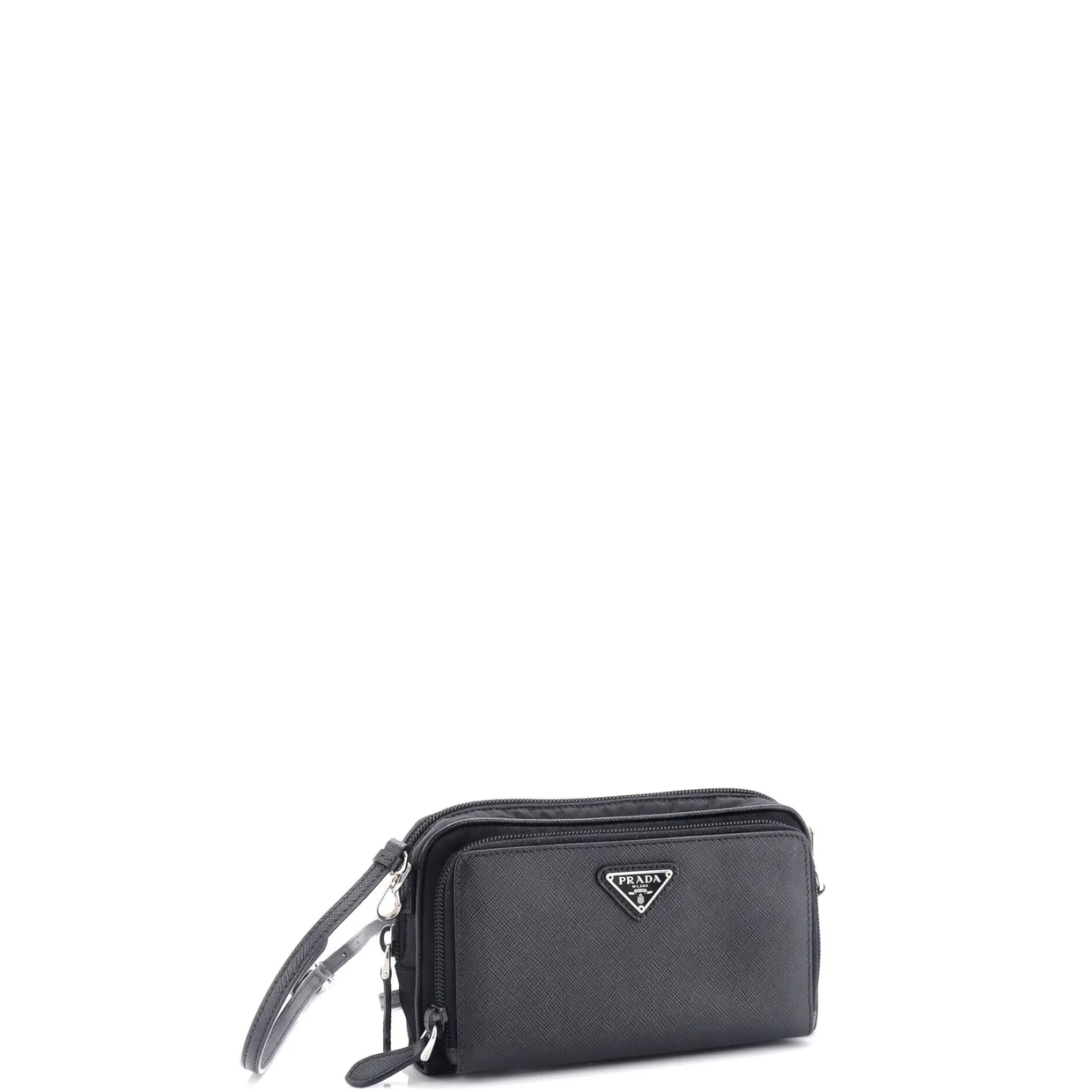 Double Zip Camera Bag Tessuto and Saffiano Leather Mini - Deep Luxury