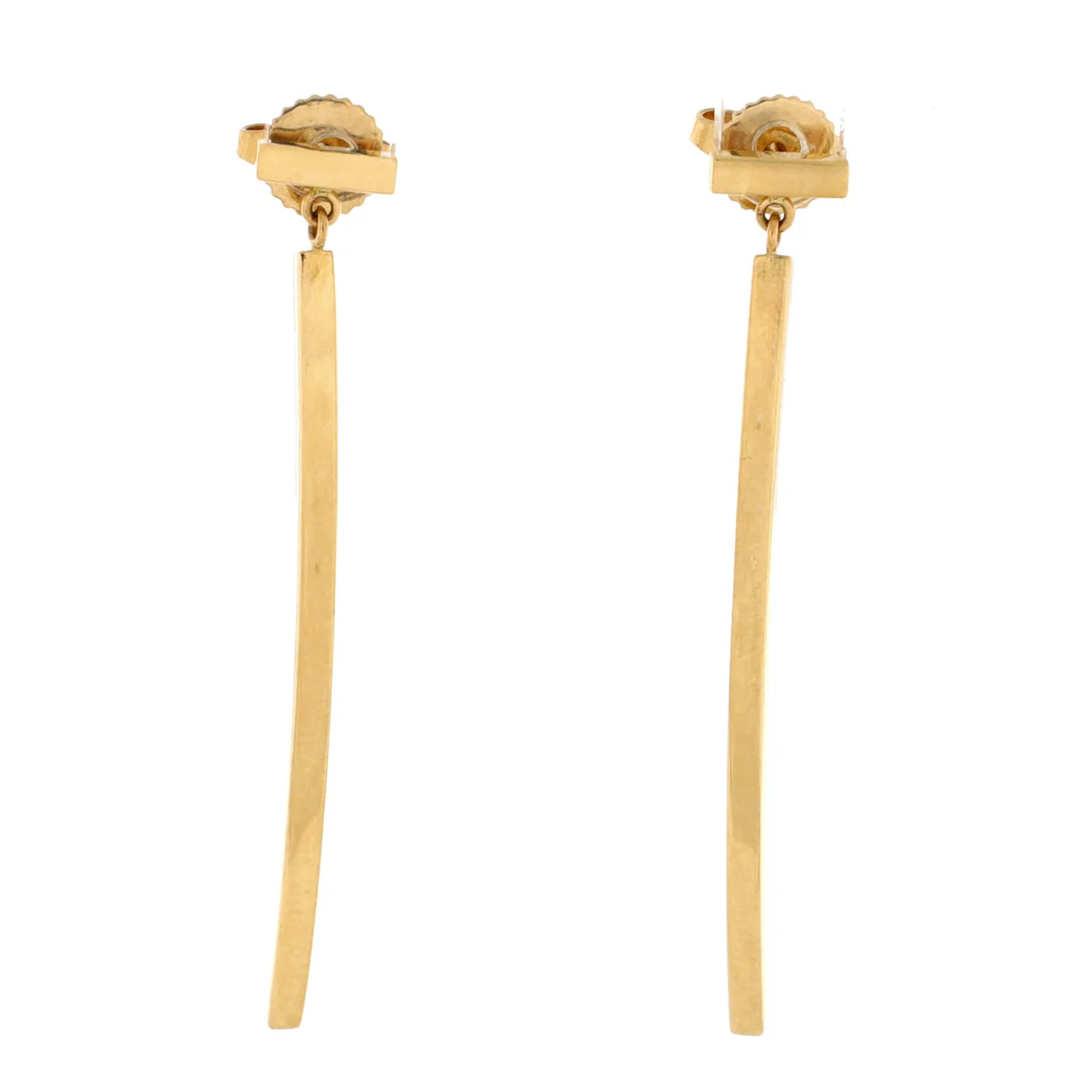 T Wire Bar Earrings 18K Yellow Gold - Deep Luxury