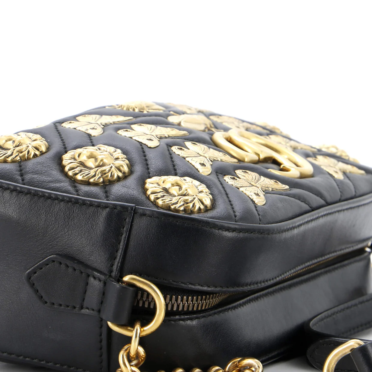 GG Marmont Shoulder Bag Embellished Matelasse Leather Small - Deep Luxury