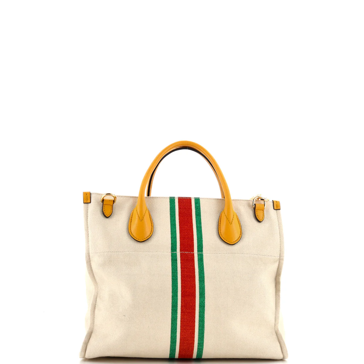 Foldable Web Tote Canvas with Leather Small - Deep Luxury