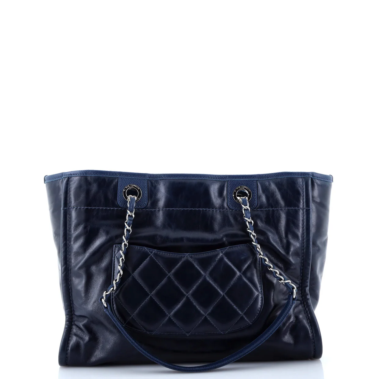 Deauville Tote Glazed Calfskin Small - Deep Luxury