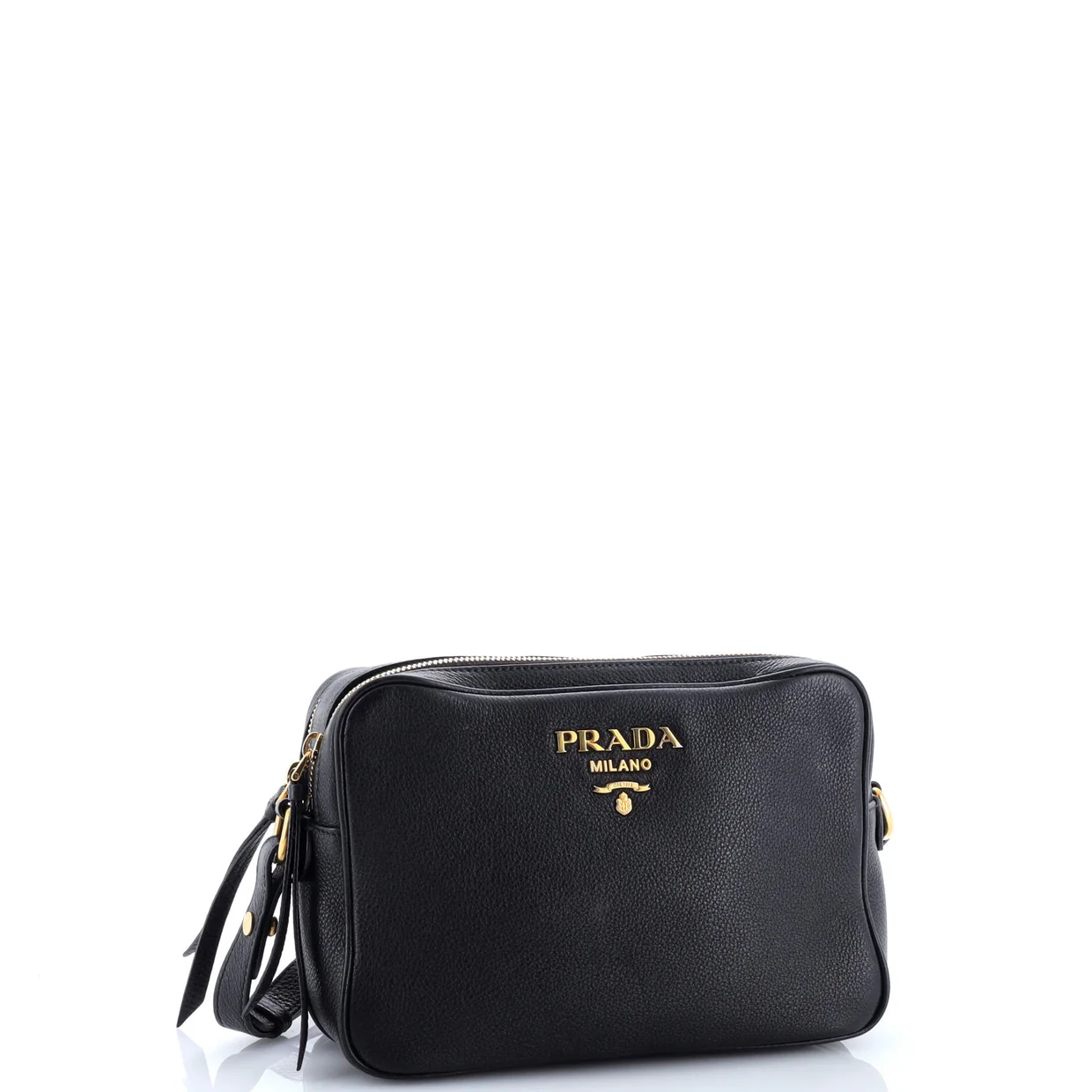 Double Zip Camera Bag Vitello Phenix Medium - Deep Luxury