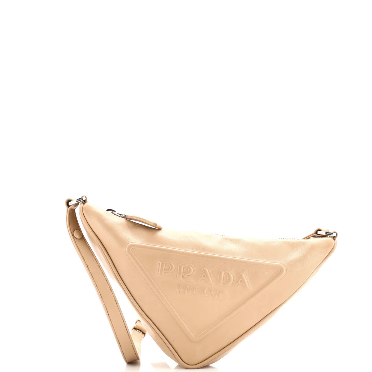 Triangle Logo Zip Crossbody Bag Embossed Grace Lux Small - Deep Luxury