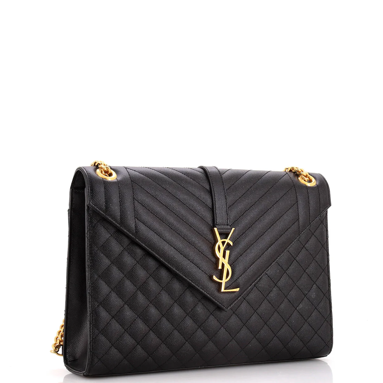 Classic Monogram Envelope Satchel Mixed Matelasse Leather Large - Deep Luxury