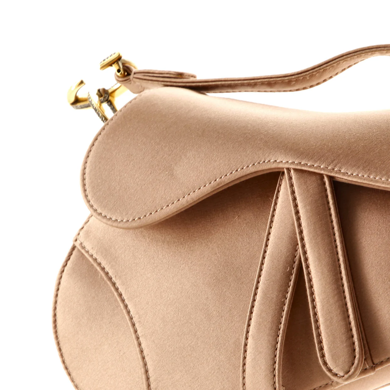 Saddle Handbag Satin with Crystals Mini - Deep Luxury
