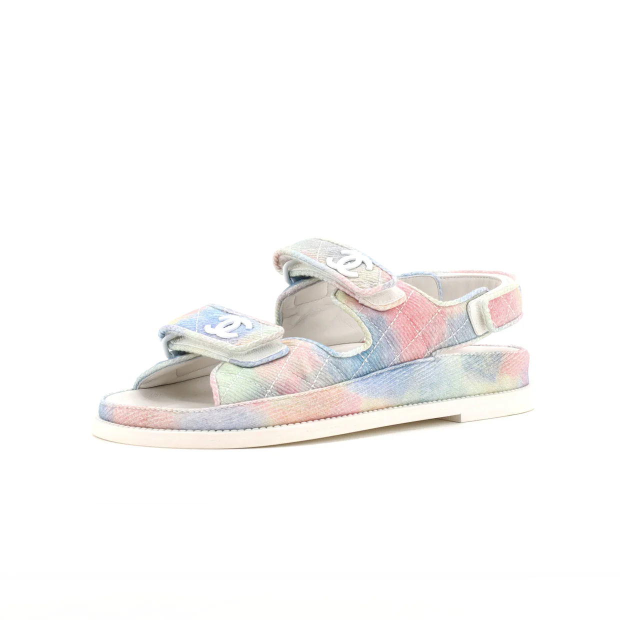 Women's Velcro Dad Sandals Quilted Printed Denim - Deep Luxury