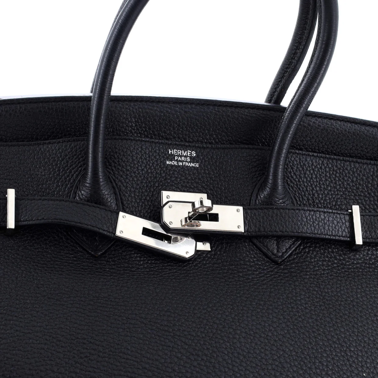Birkin Handbag Noir Clemence with Palladium Hardware 35 - Deep Luxury