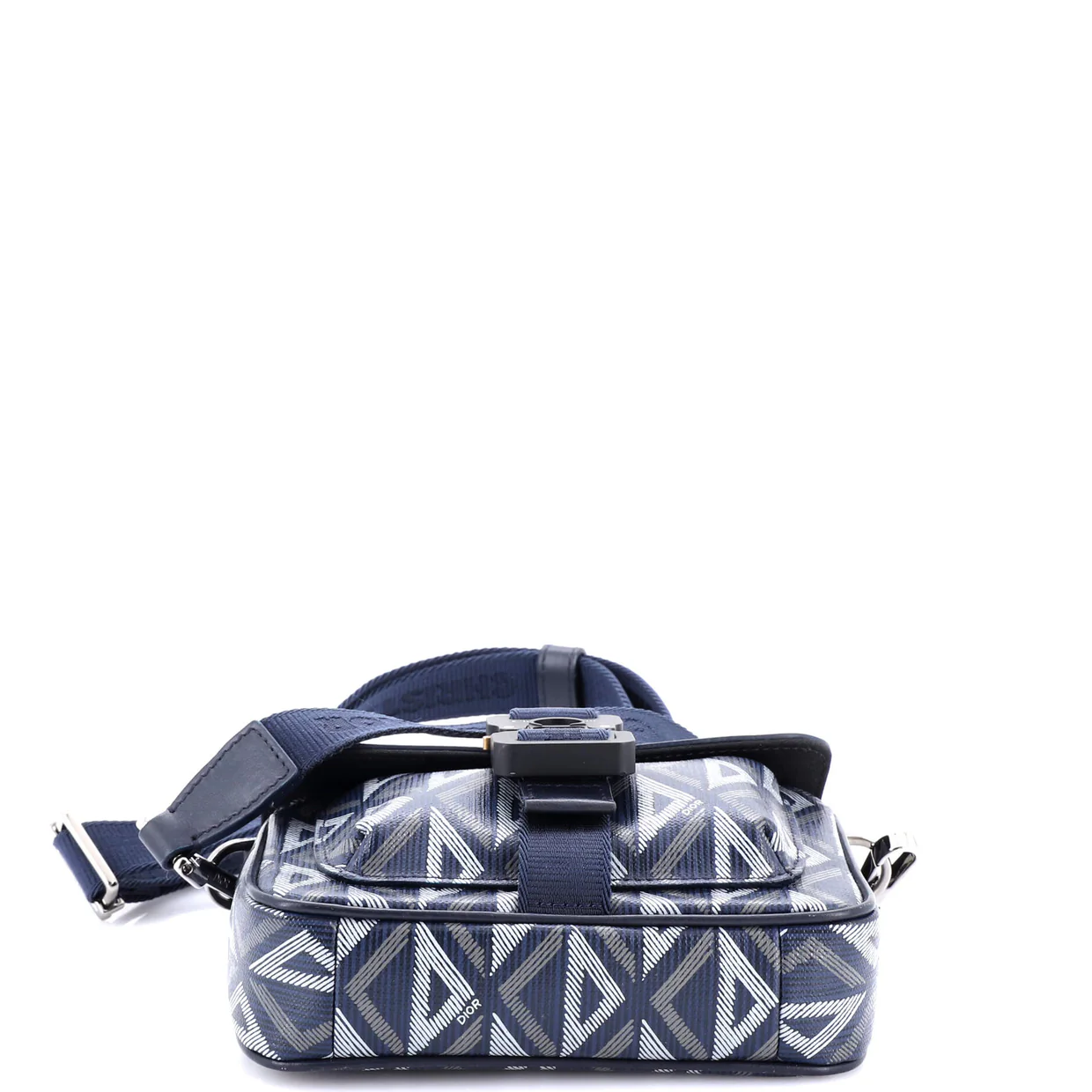 Hit the Road Flap Crossbody Bag CD Diamond Coated Canvas and Leather Mini - Deep Luxury