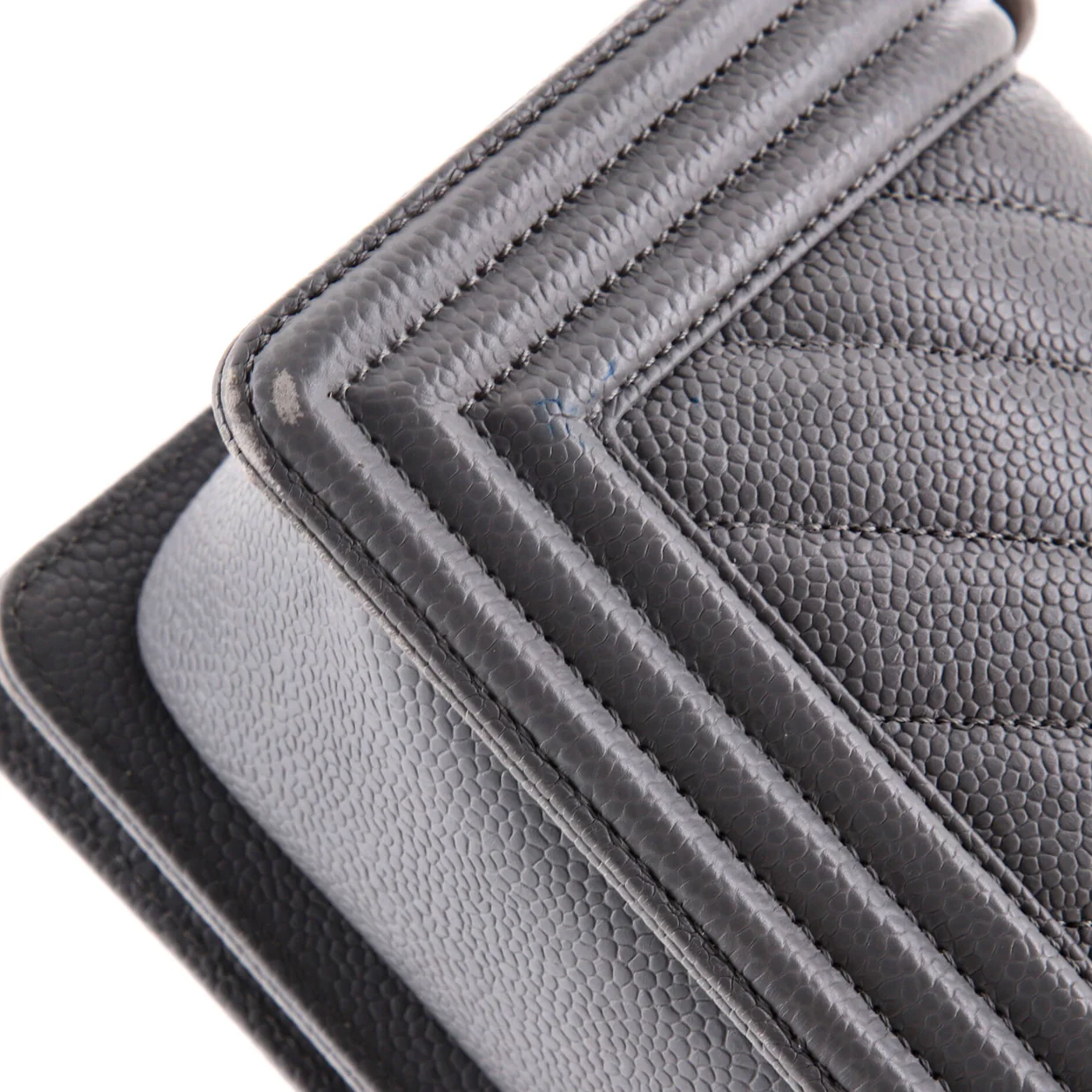 Boy Flap Bag Chevron Caviar Small - Deep Luxury