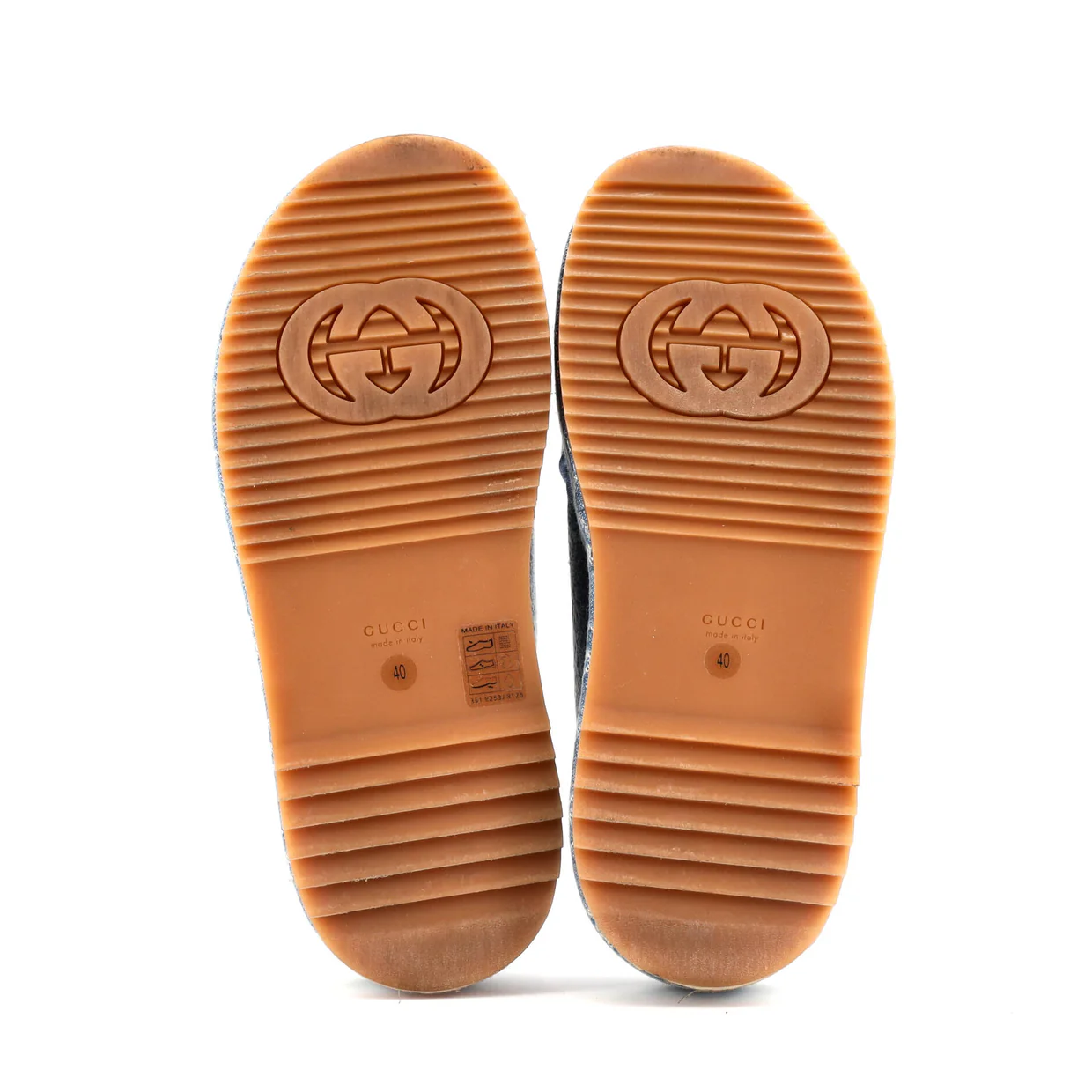 Women's Criss Cross Platform Slide Sandals GG Denim - Deep Luxury