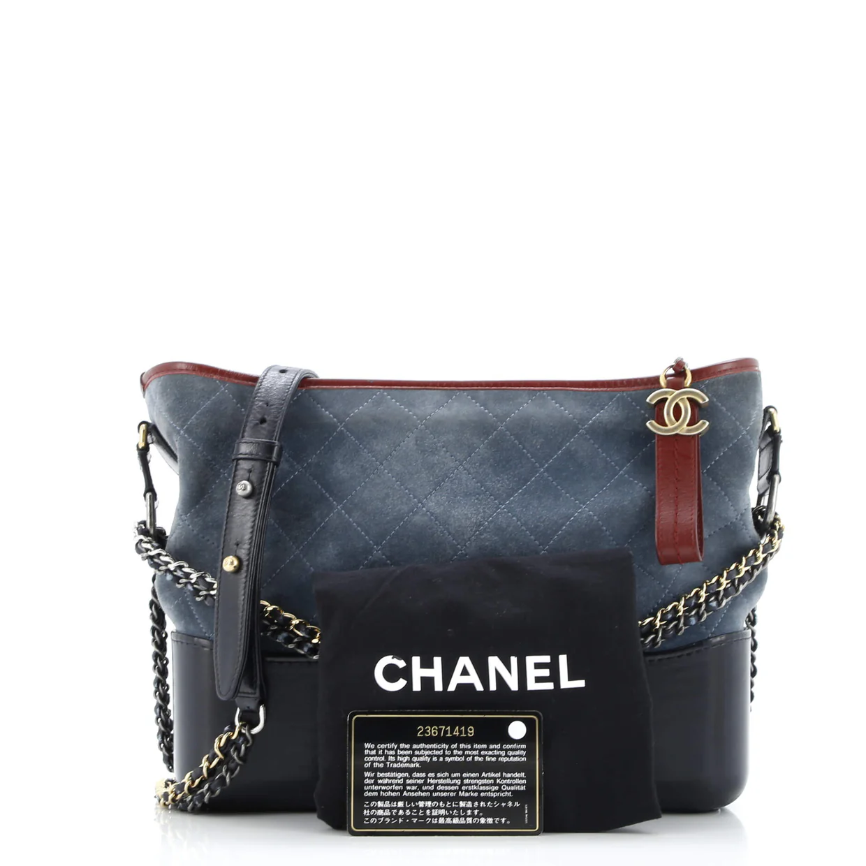 Gabrielle Hobo Quilted Suede Medium - Deep Luxury