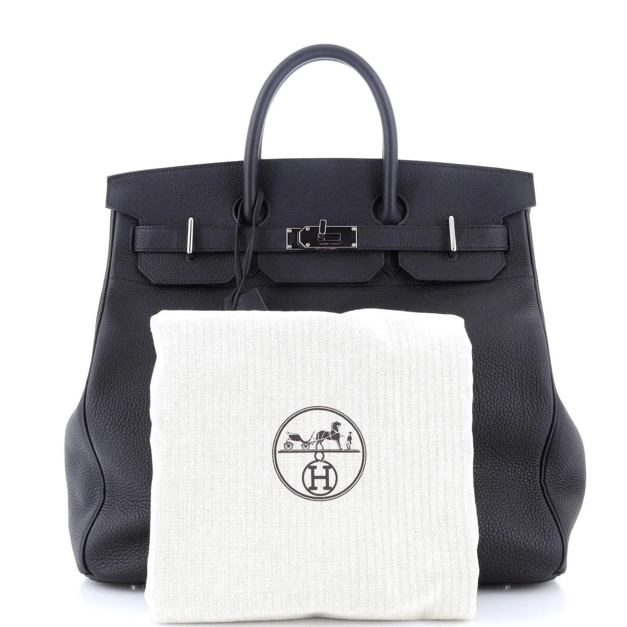 HAC Birkin Bag Noir Togo with Palladium Hardware 40 - Deep Luxury