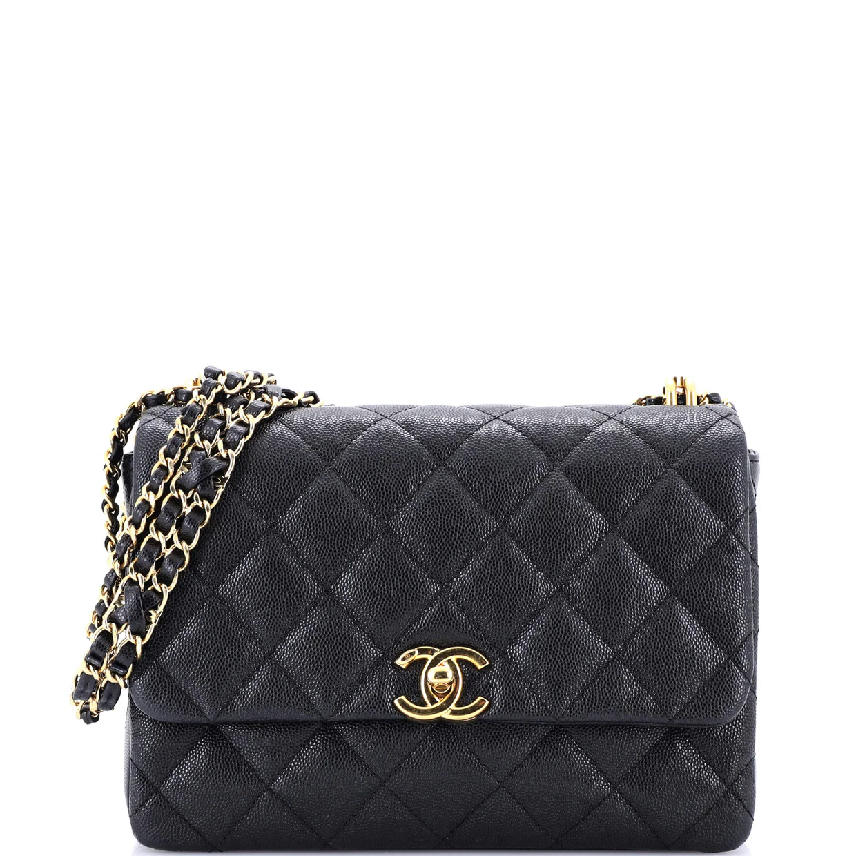 Coco First Flap Bag Quilted Caviar Mini - Deep Luxury