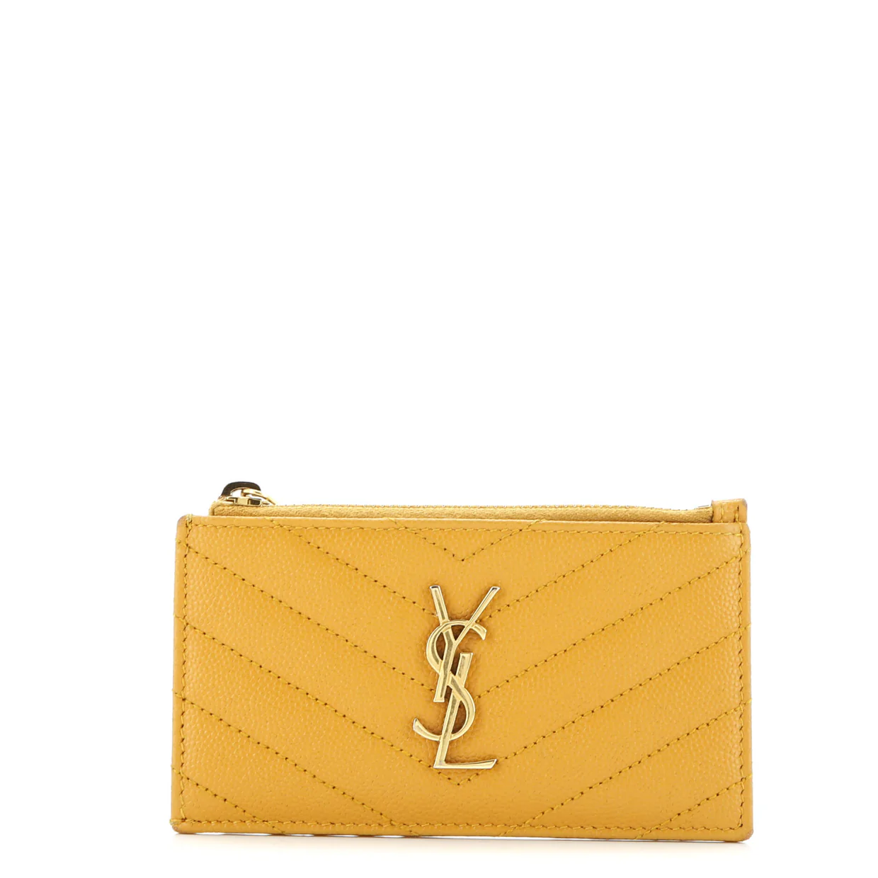 Monogram Fragments Zip Card Holder Matelasse Chevron Leather - Deep Luxury