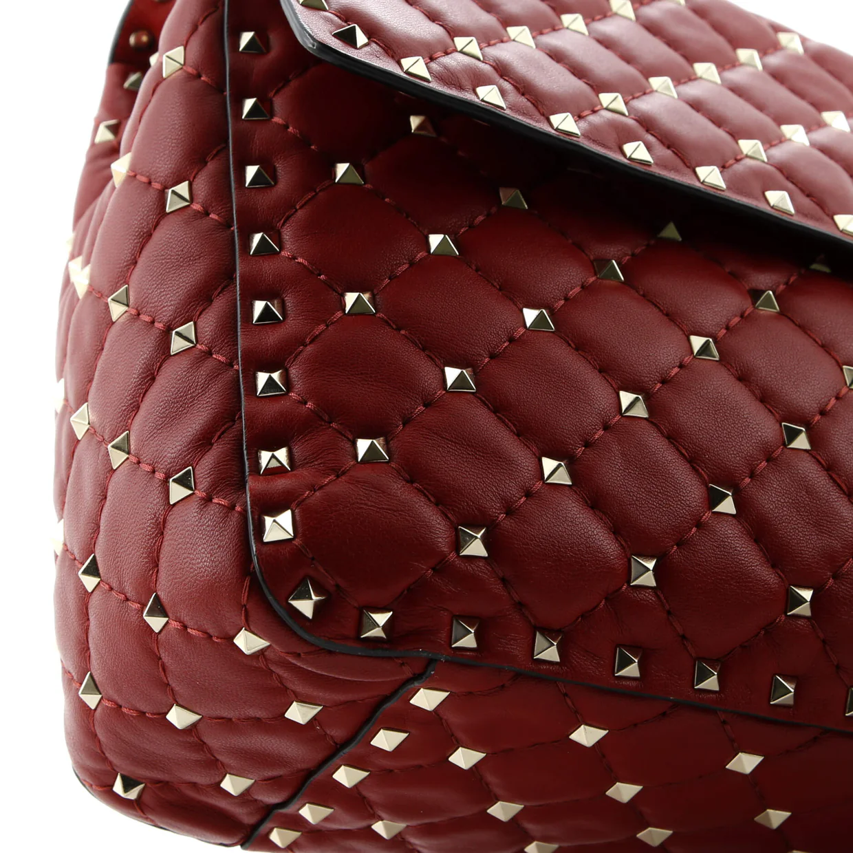 Rockstud Spike Flap Bag Quilted Leather Large - Deep Luxury