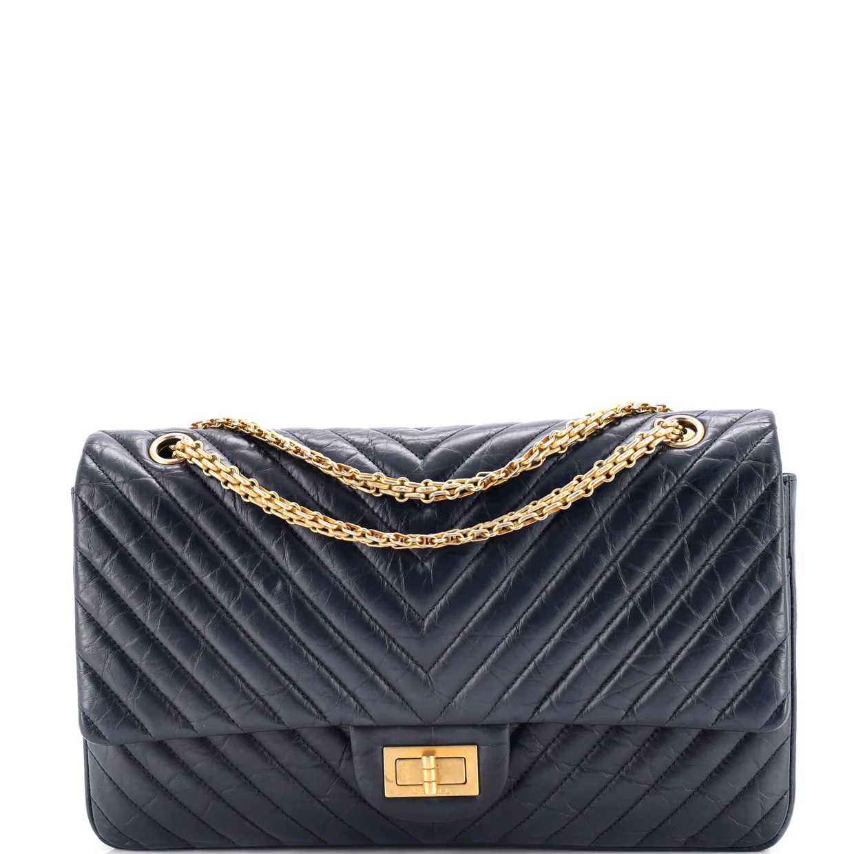 Reissue 2.55 Flap Bag Chevron Aged Calfskin 227 - Deep Luxury