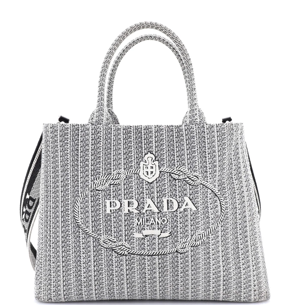 Logo Strap Canapa Tote Jacquard Medium - Deep Luxury