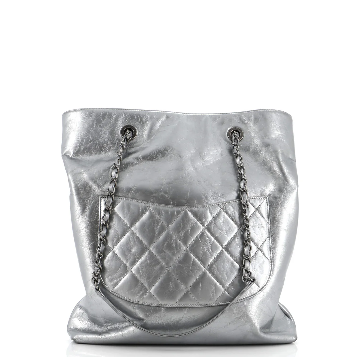 Signature Shopping Tote Leather with Metal - Deep Luxury