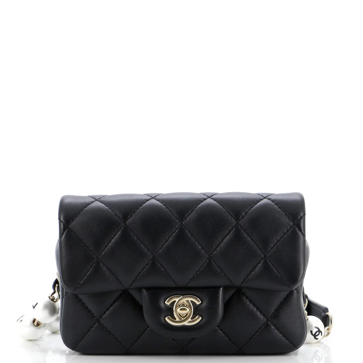 My Precious Pearls Waist Bag Quilted Lambskin Mini - Deep Luxury