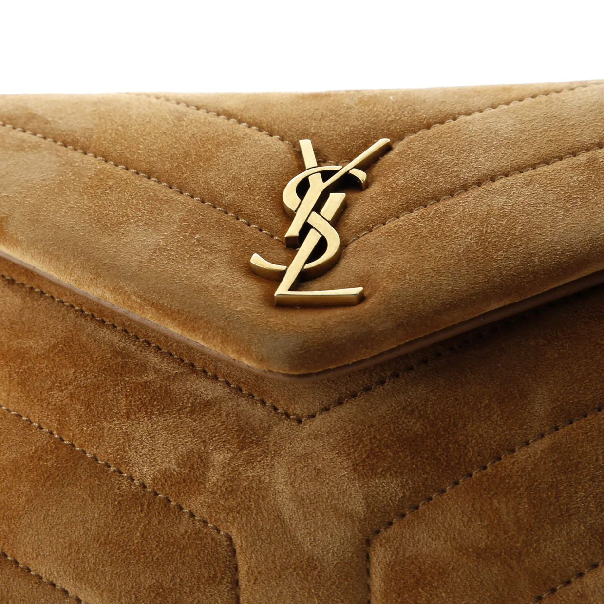 Loulou Shoulder Bag Matelasse Chevron Suede Toy - Deep Luxury