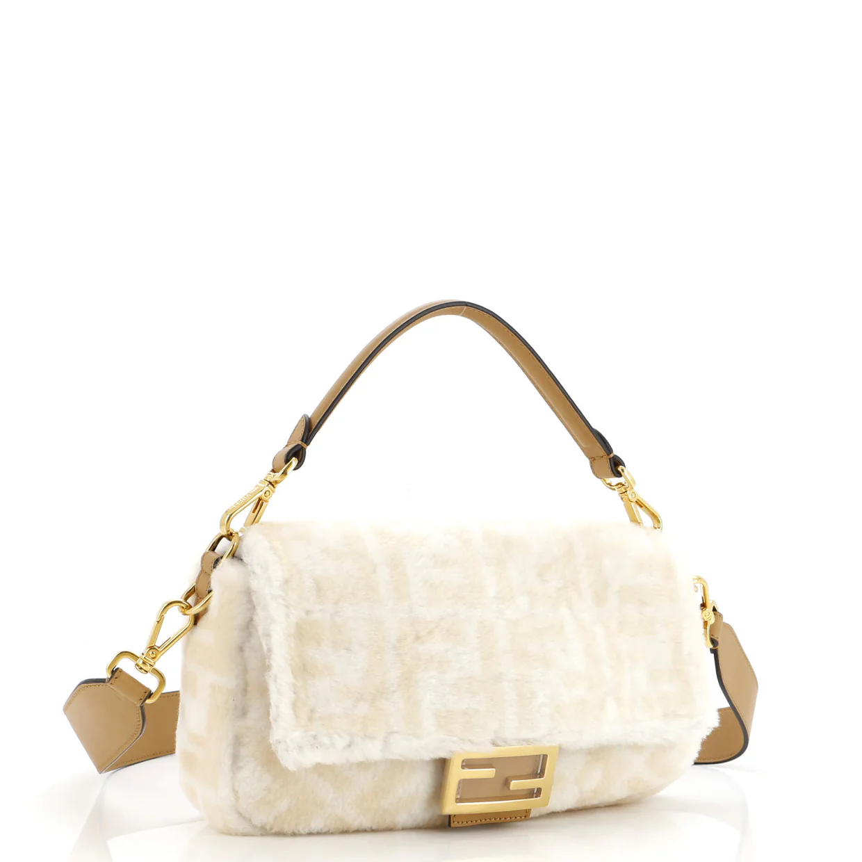 Baguette NM Bag Zucca Shearling Medium - Deep Luxury
