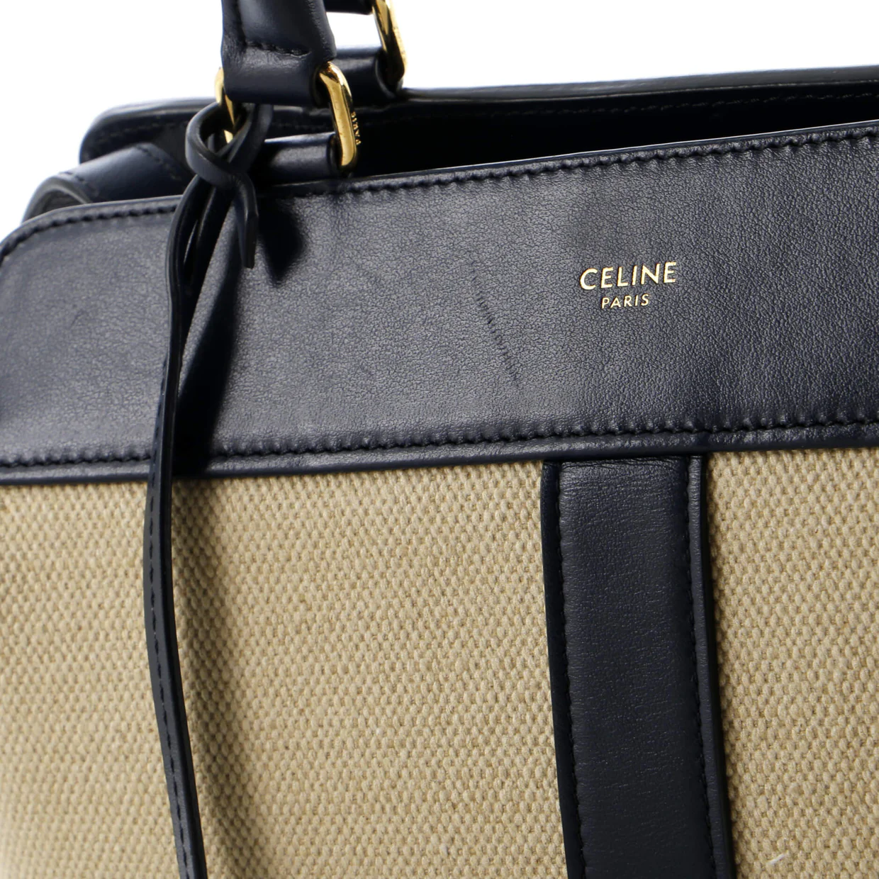 Cabas de France Tote Canvas with Leather Small - Deep Luxury