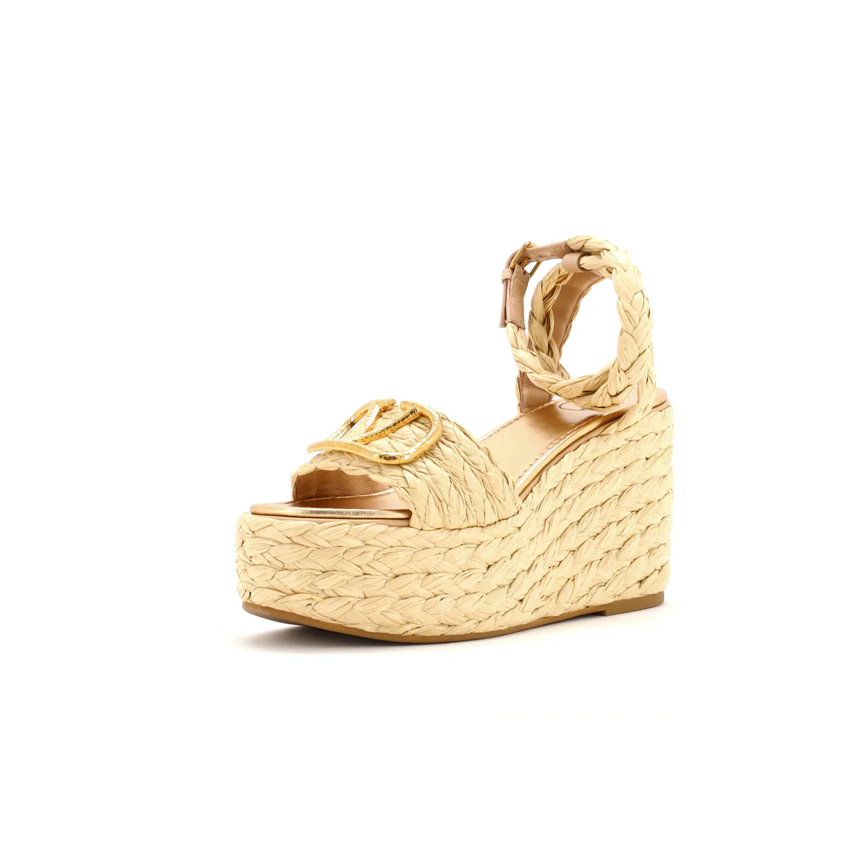 Women's VLogo Wedge Sandals Raffia - Deep Luxury