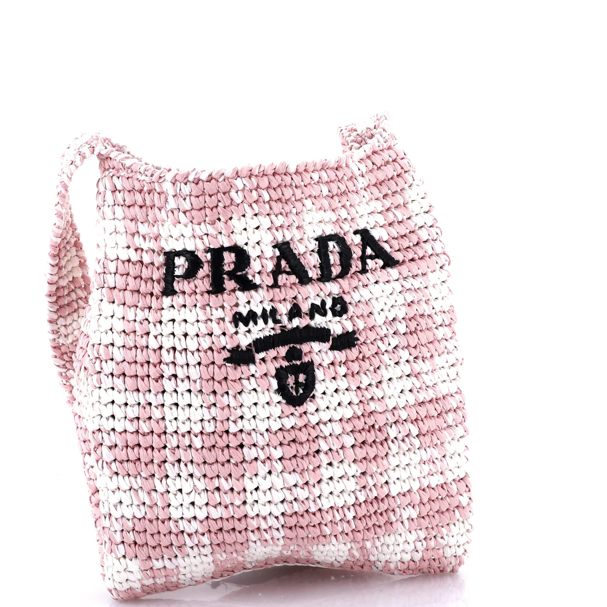 Logo Messenger Bag Printed Raffia Small - Deep Luxury