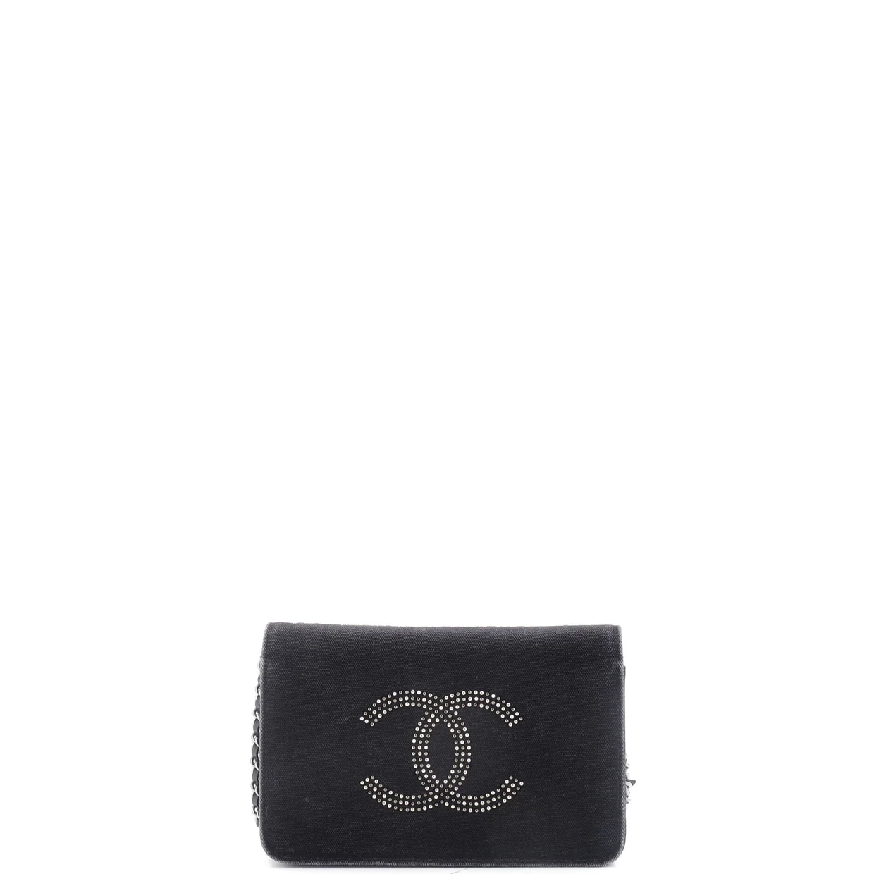 Paris-Shanghai Wallet on Chain Studded Canvas - Deep Luxury