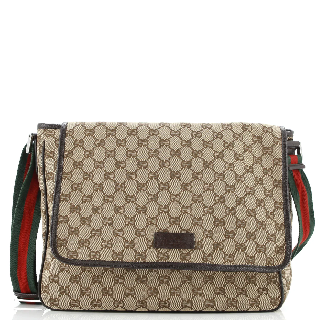 Web Strap Flap Messenger GG Canvas Medium - Deep Luxury