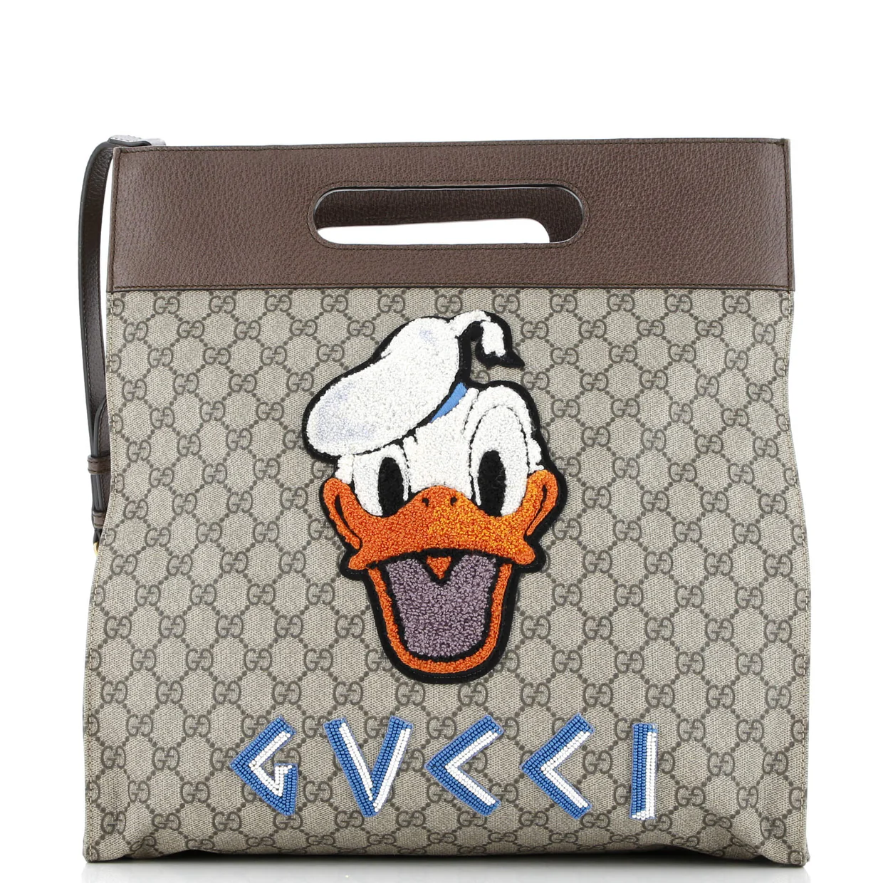 Donald Duck Soft Tote Embroidered GG Coated Canvas - Deep Luxury
