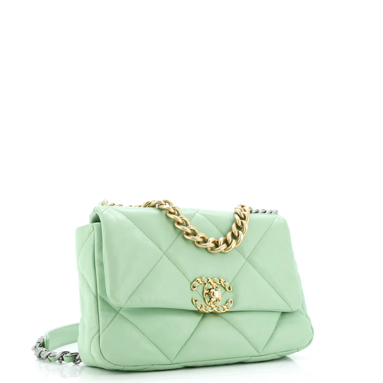 19 Flap Bag Quilted Leather Medium - Deep Luxury