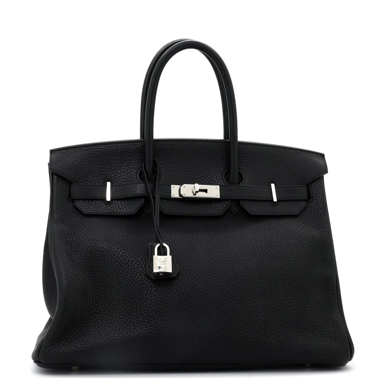 Birkin Handbag Noir Clemence with Palladium Hardware 35 - Deep Luxury