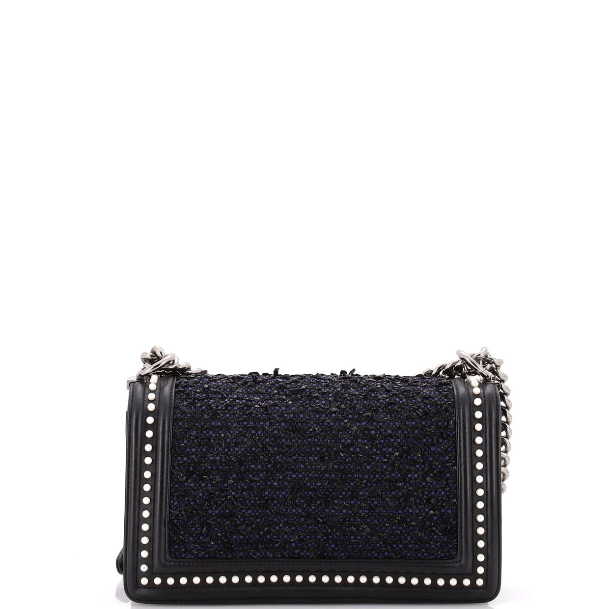 Boy Flap Bag Quilted Tweed with Pearl Embellished Calfskin Old Medium - Deep Luxury