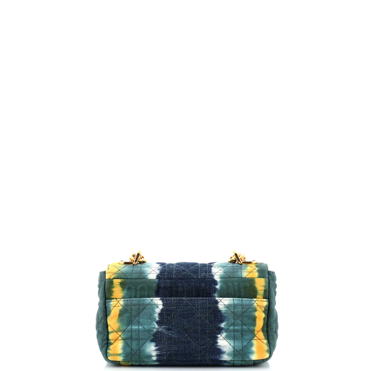 Caro Bag Cannage Quit Tie Dye Denim Medium - Deep Luxury