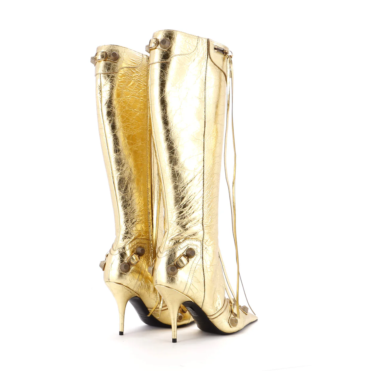 Women's Cagole Knee High Boots Studded Leather 90 - Deep Luxury