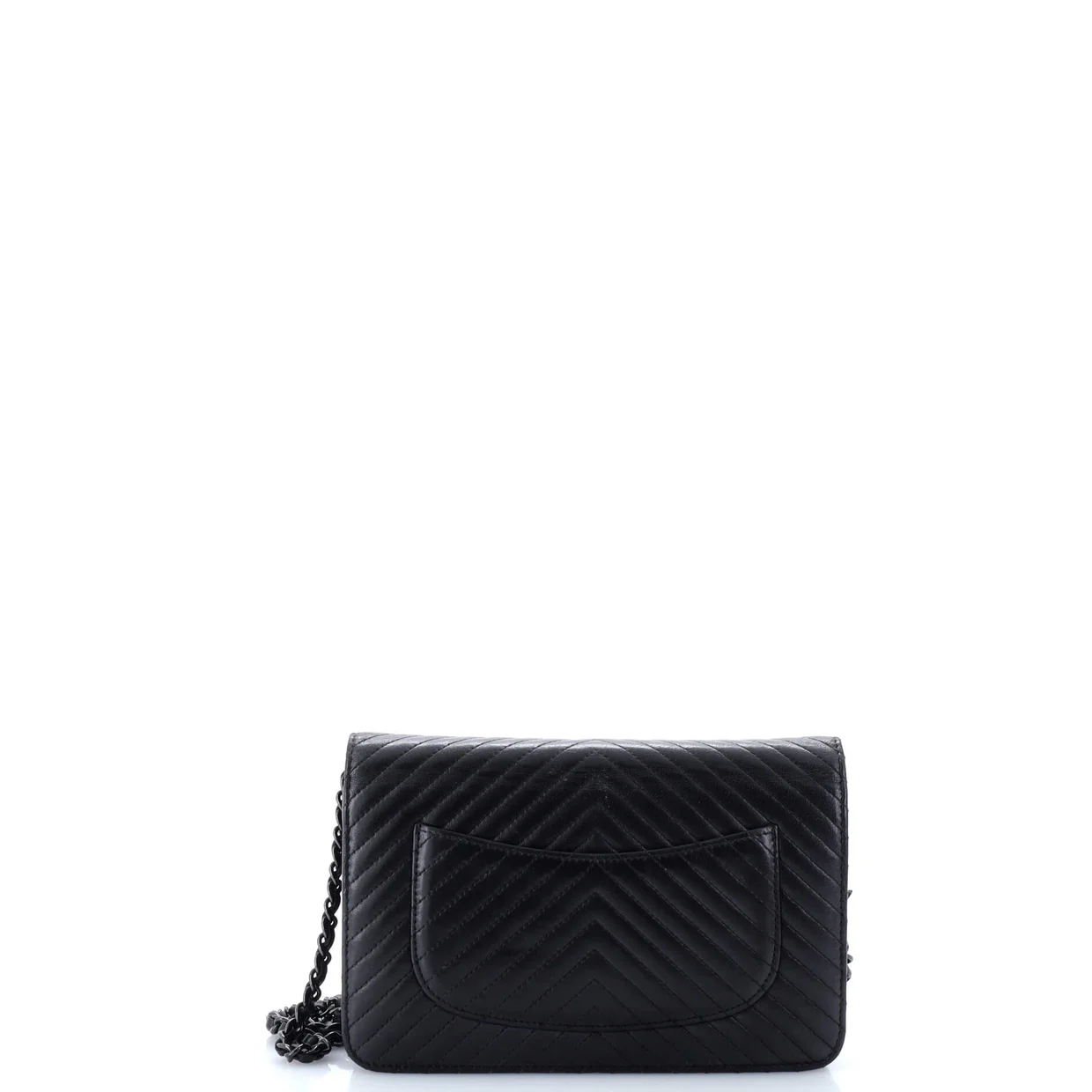 Wallet on Chain Chevron Lambskin - Deep Luxury