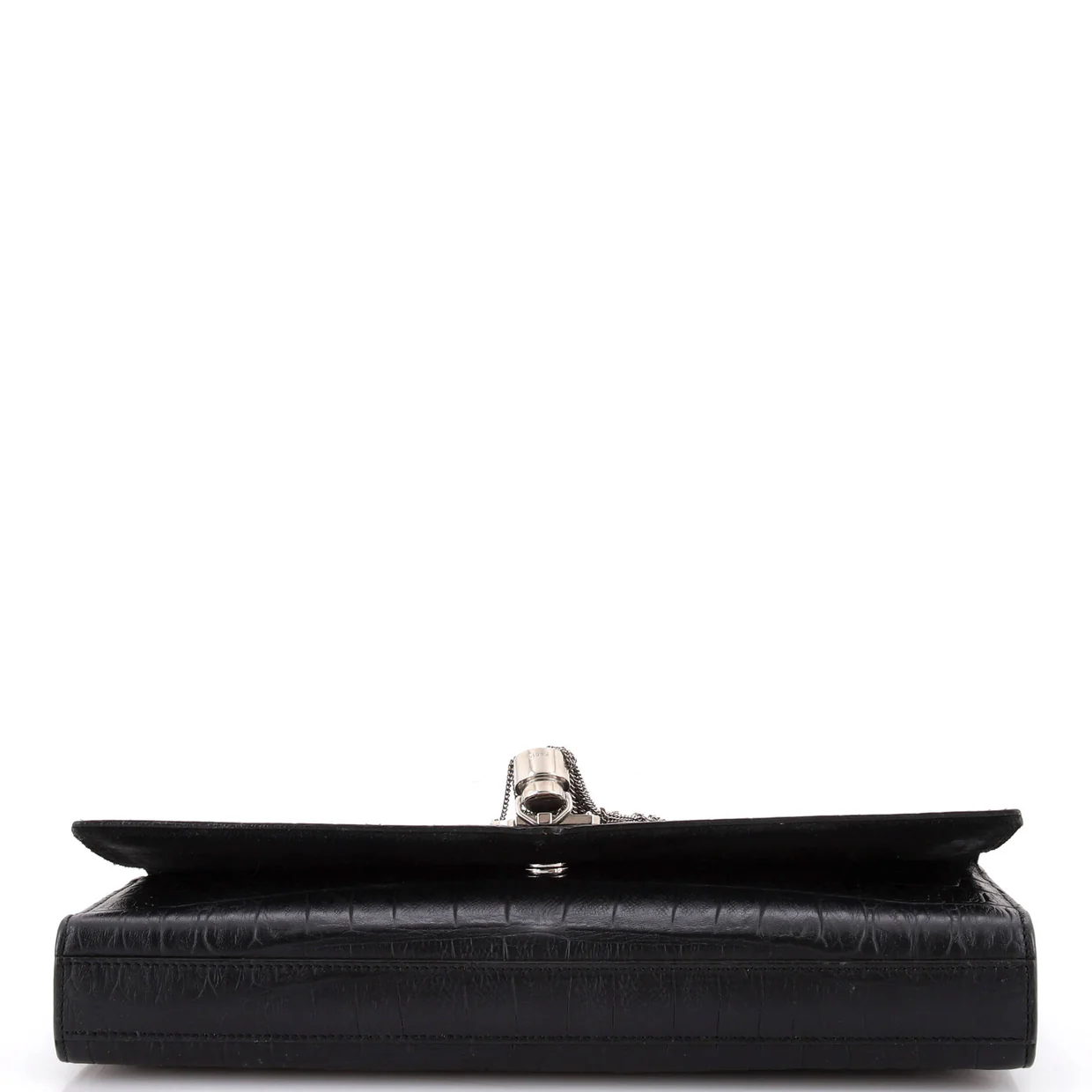 Classic Monogram Tassel Clutch Crocodile Embossed Leather Long - Deep Luxury