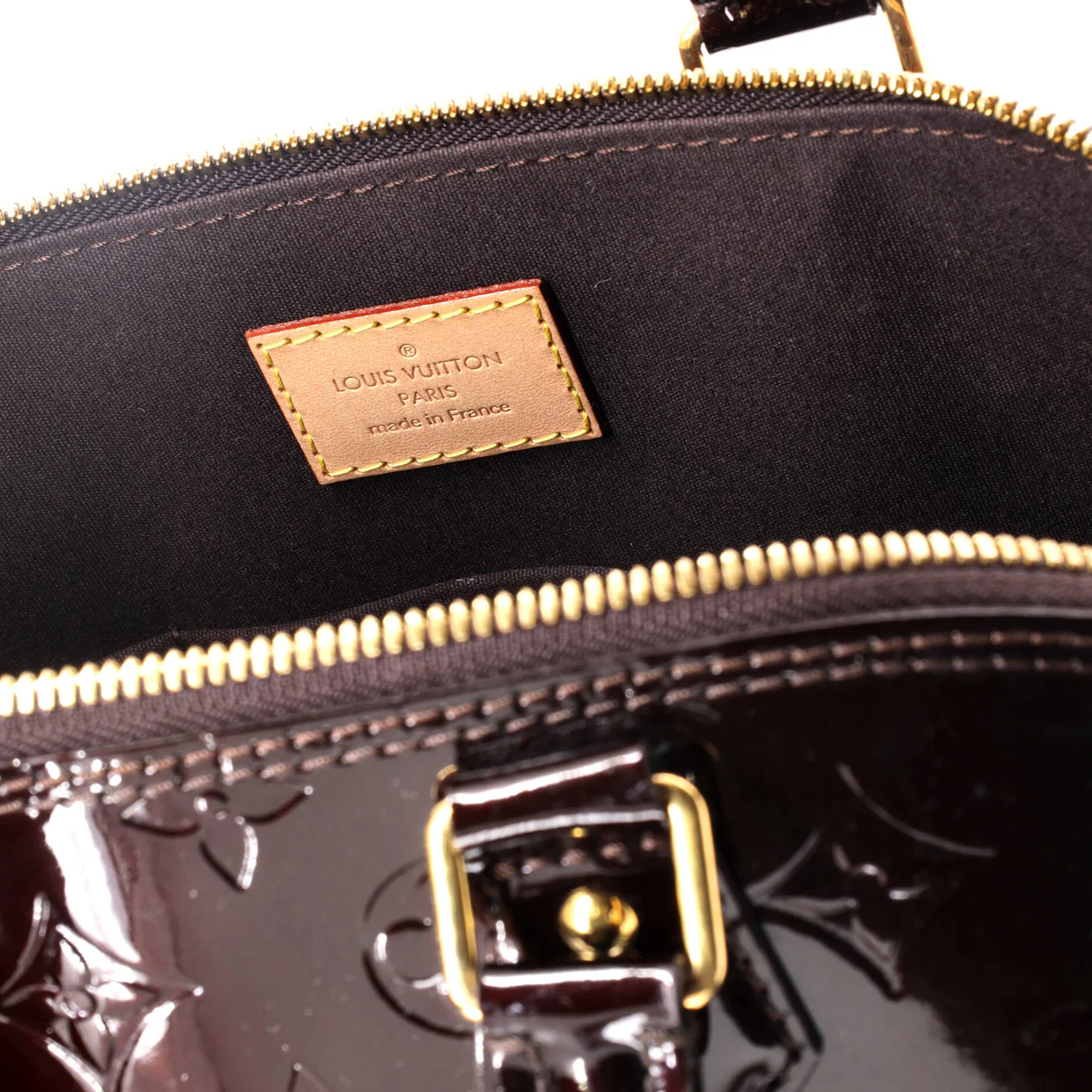 Alma Handbag Monogram Vernis PM - Deep Luxury