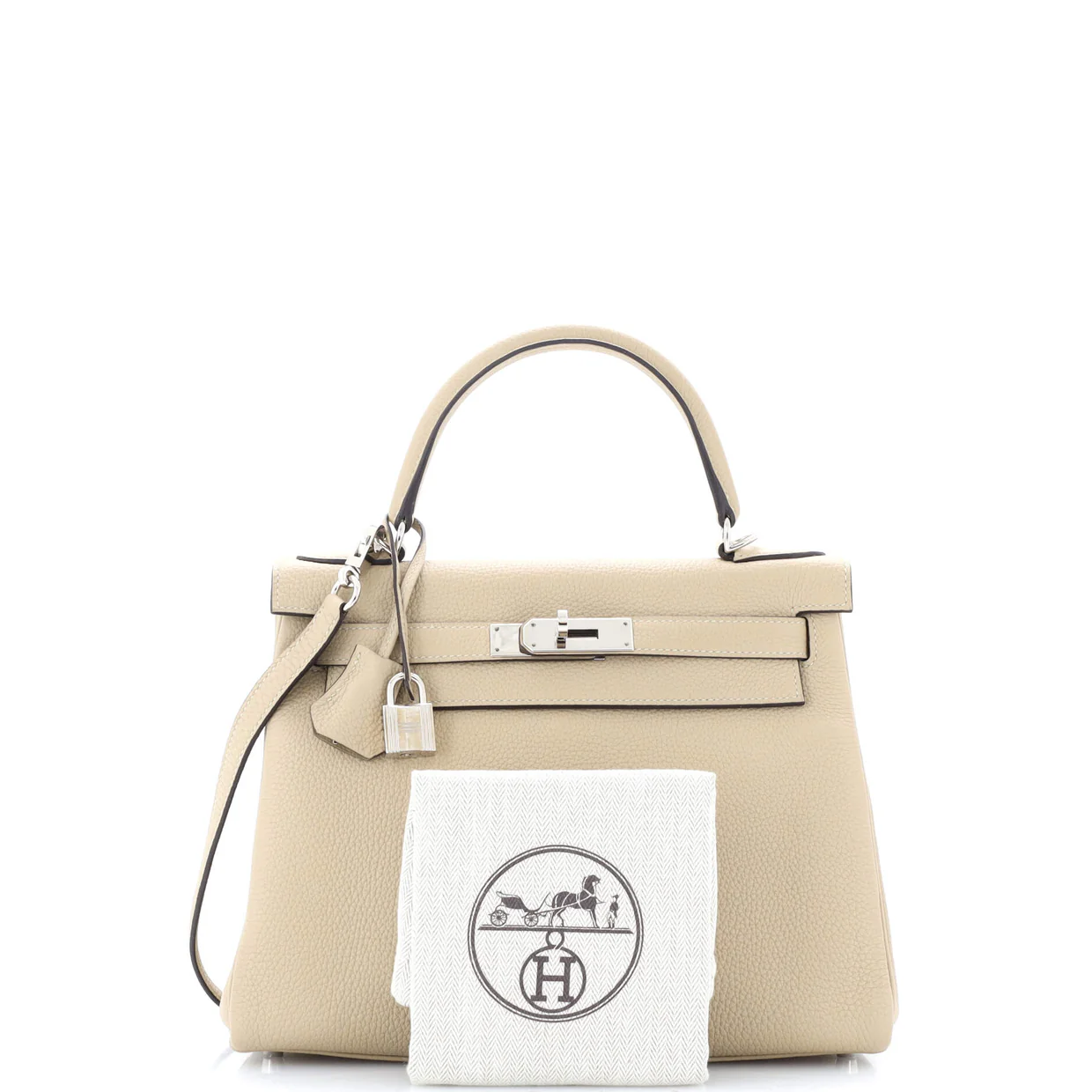 Kelly Handbag Light Togo with Palladium Hardware 28 - Deep Luxury