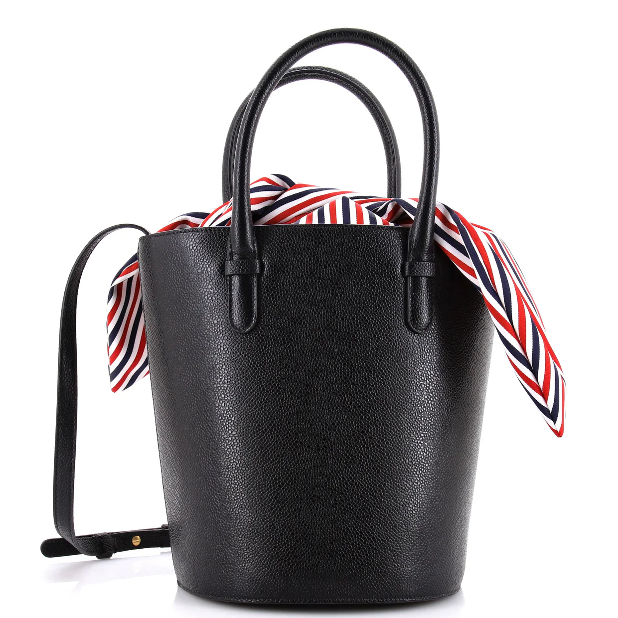 Knot Bucket Bag Leather with Fabric - Deep Luxury