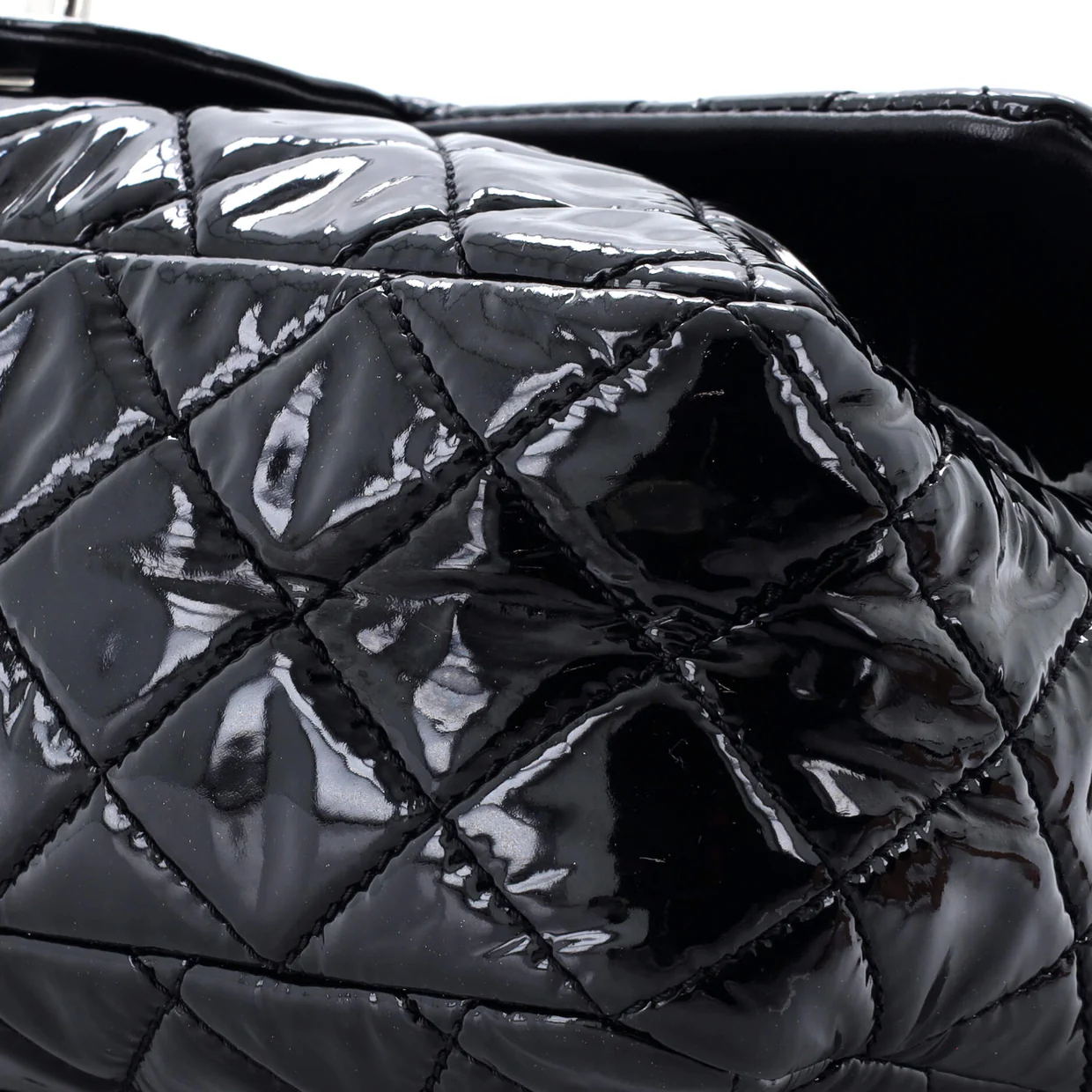 Classic Single Flap Bag Quilted Patent Jumbo - Deep Luxury