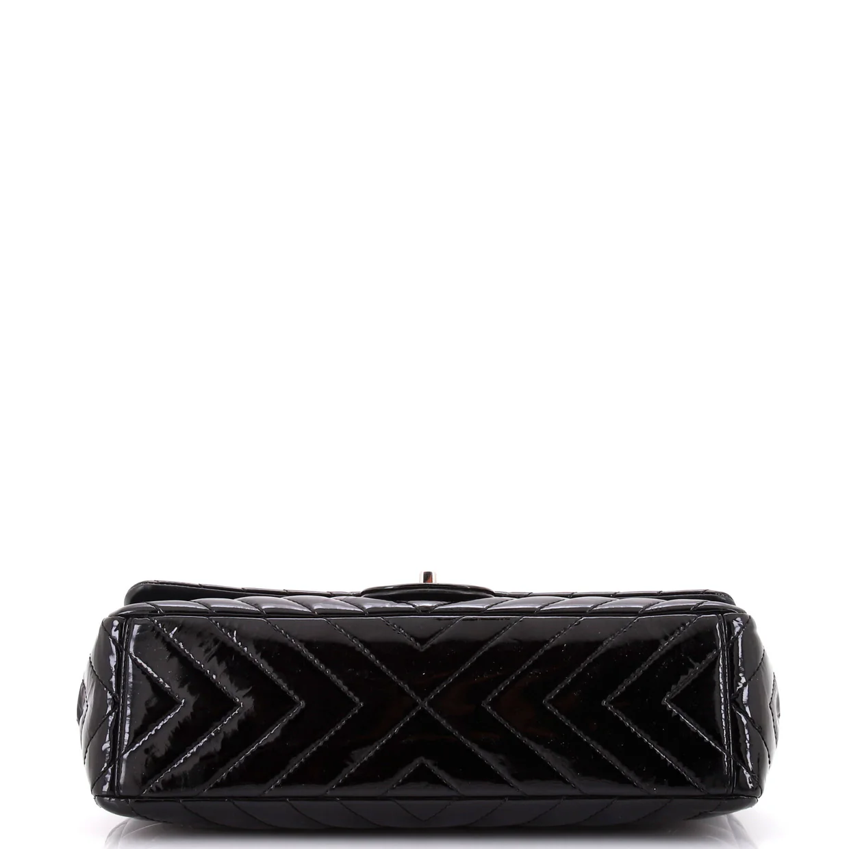 Classic Single Flap Bag Chevron Patent Maxi - Deep Luxury